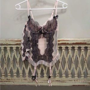 Victoria's Secret Pink and Black Lace Bustier